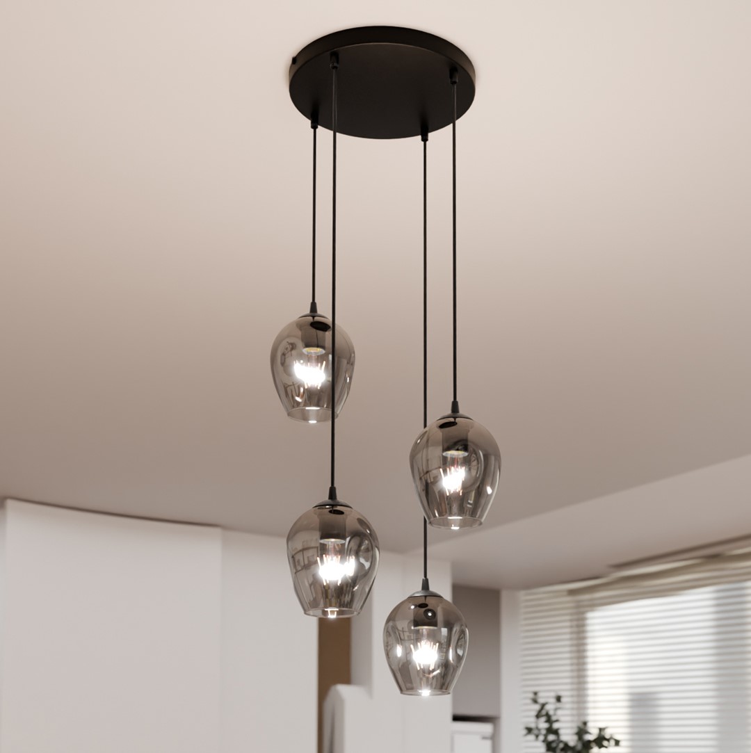 Emibig Visilica ISTAR 230V 10W MAX LED E27 Čelik/ Staklo Crna
