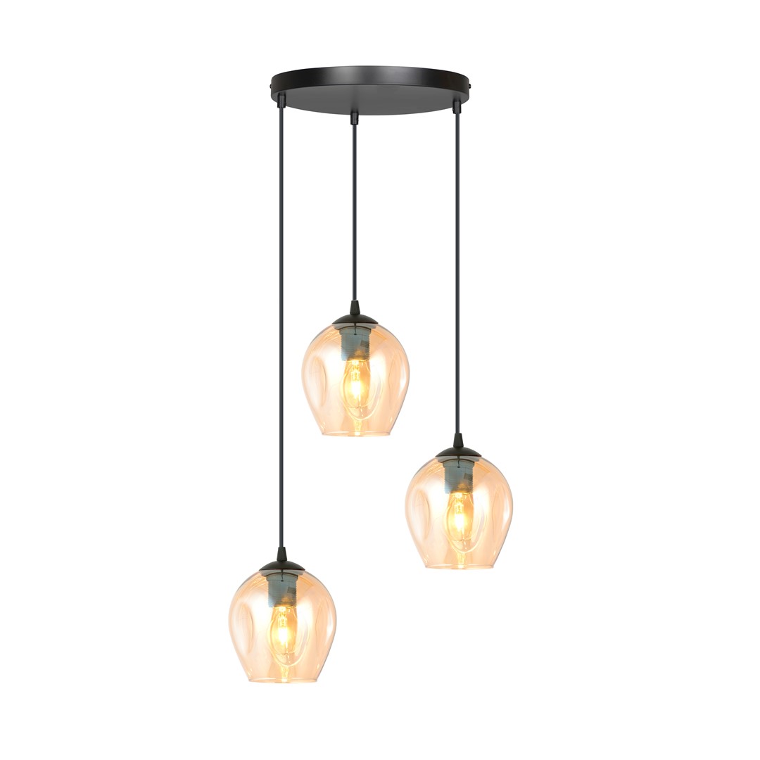 Emibig Visilica ISTAR 230V 10W MAX LED E27 Čelik/ Staklo Crna