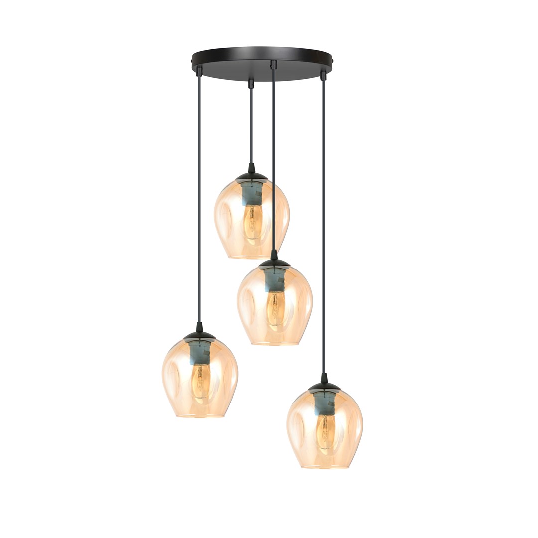 Emibig Visilica ISTAR 230V 10W MAX LED E27 Čelik/ Staklo Crna