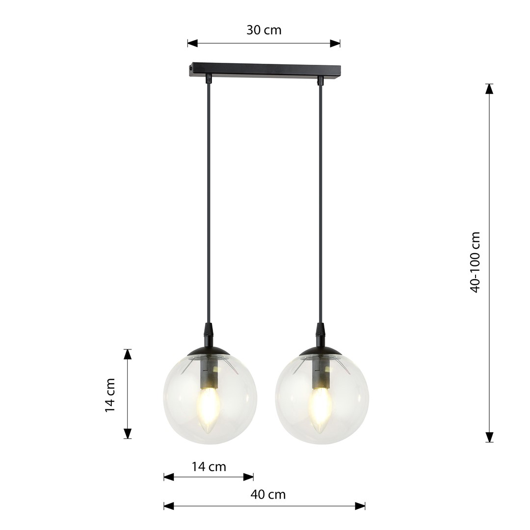 Emibig Visilica COSMO 230V 10W MAX LED E14 Čelik/ Staklo Crna