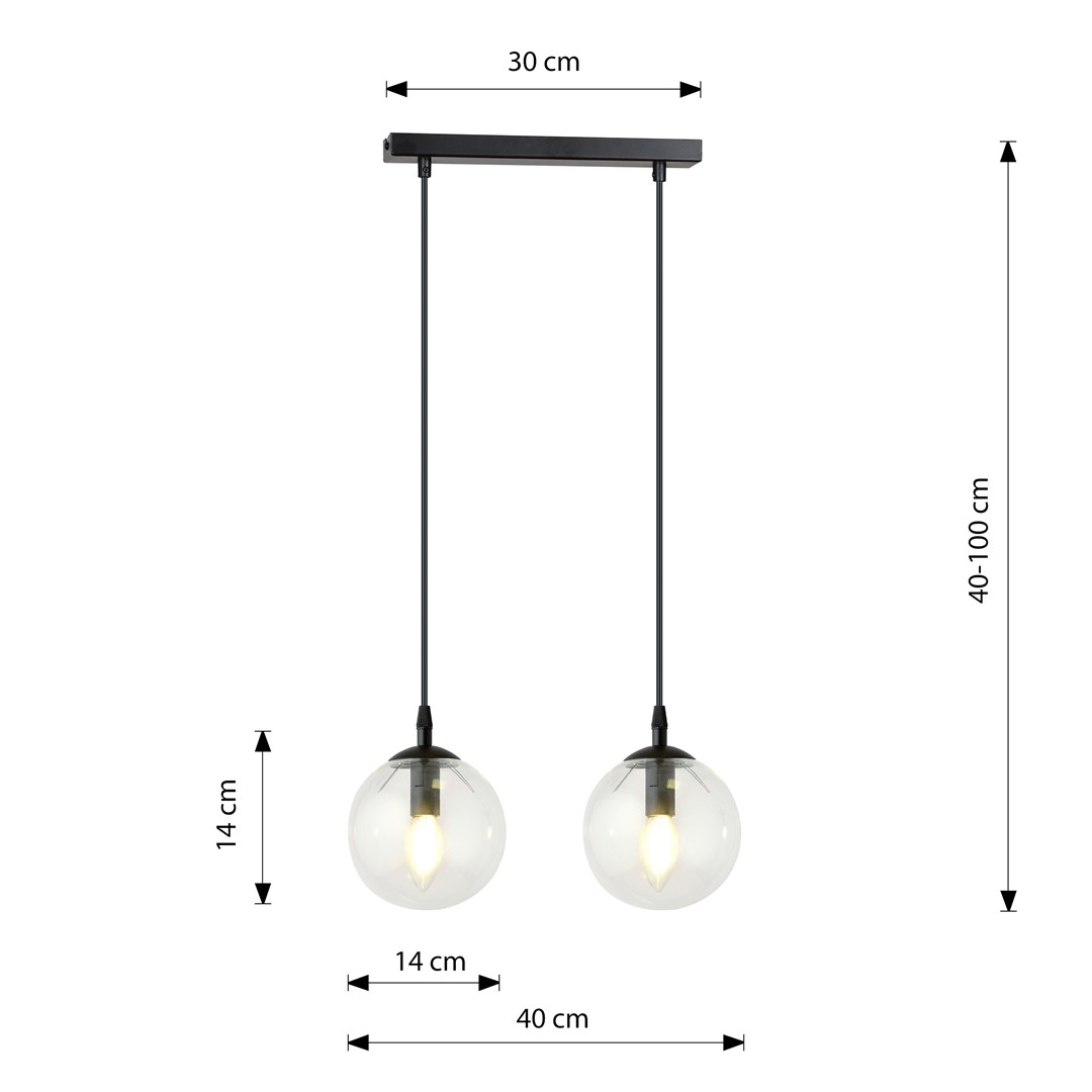 Emibig Visilica COSMO 230V 10W MAX LED E14 Čelik/ Staklo Crna