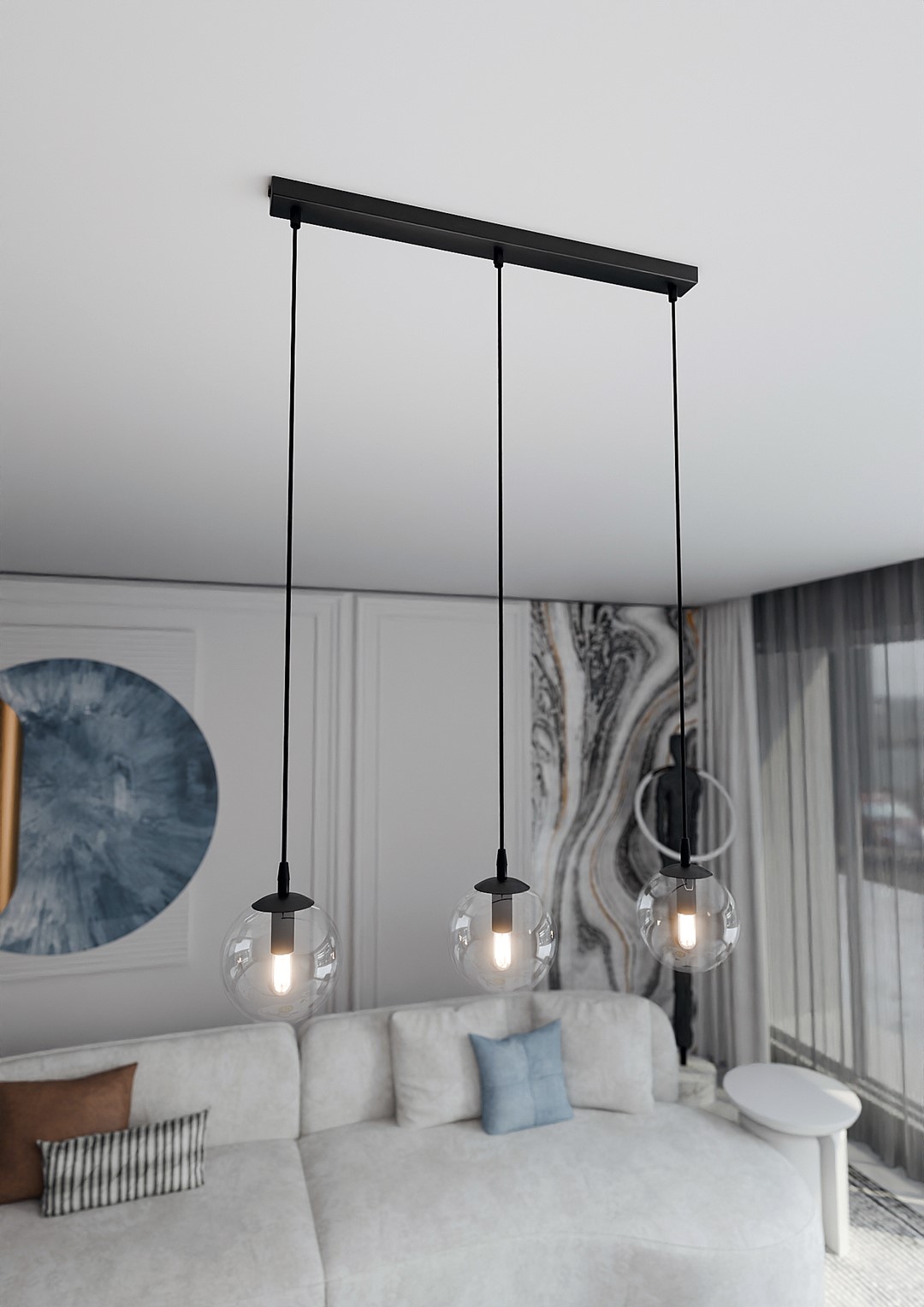 Emibig Visilica COSMO 230V 10W MAX LED E14 Čelik/ Staklo Crna