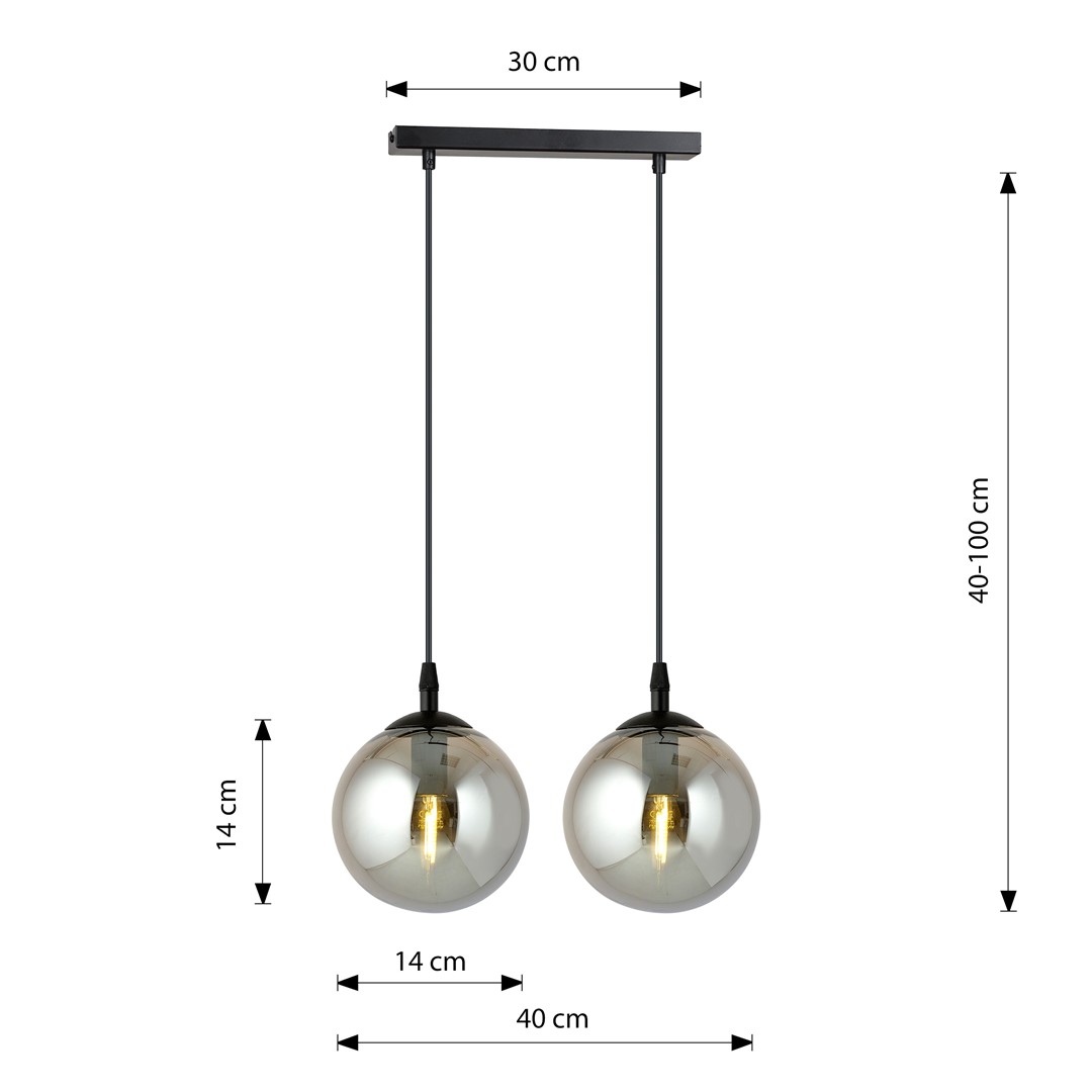 Emibig Visilica COSMO 230V 10W MAX LED E14 Čelik/ Staklo Crna