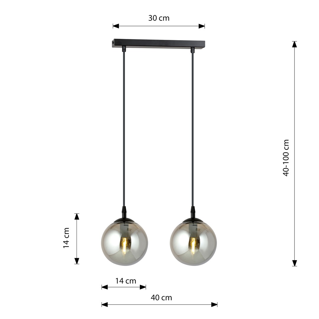 Emibig Visilica COSMO 230V 10W MAX LED E14 Čelik/ Staklo Crna