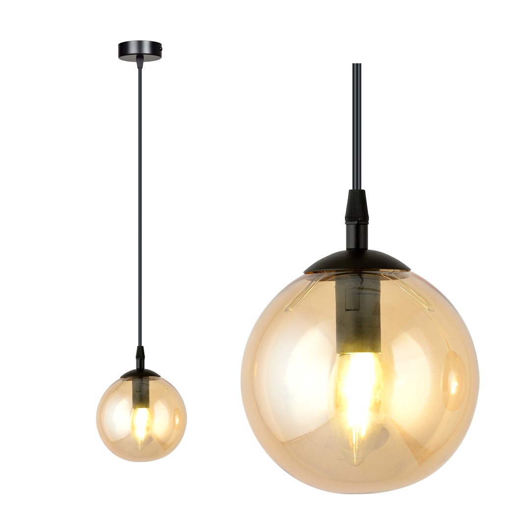 Emibig Visilica COSMO 230V 10W MAX LED E14 Čelik/ Staklo Crna