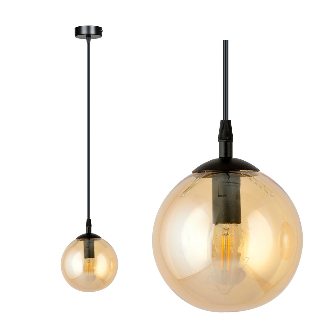 Emibig Visilica COSMO 230V 10W MAX LED E14 Čelik/ Staklo Crna