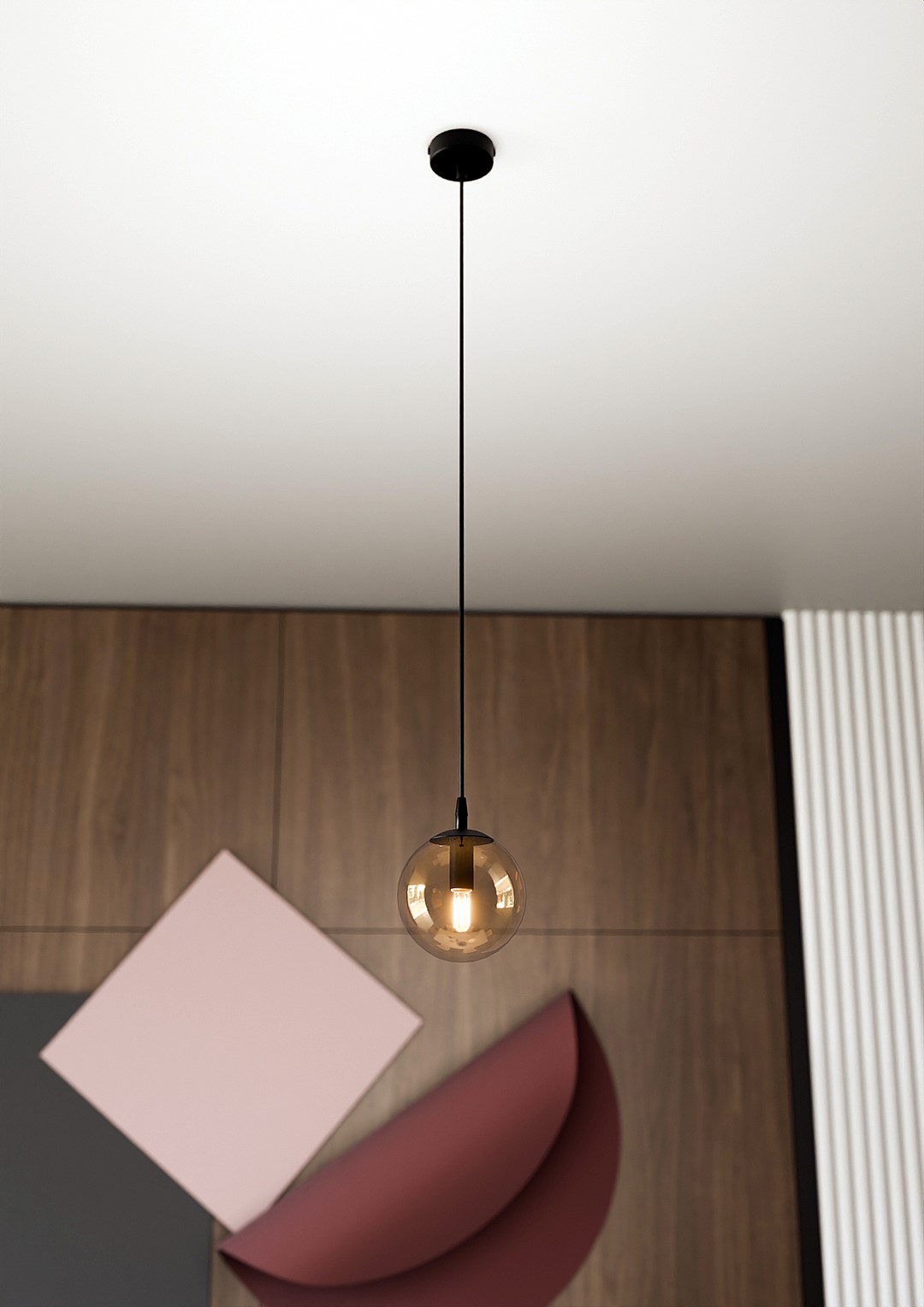 Emibig Visilica COSMO 230V 10W MAX LED E14 Čelik/ Staklo Crna