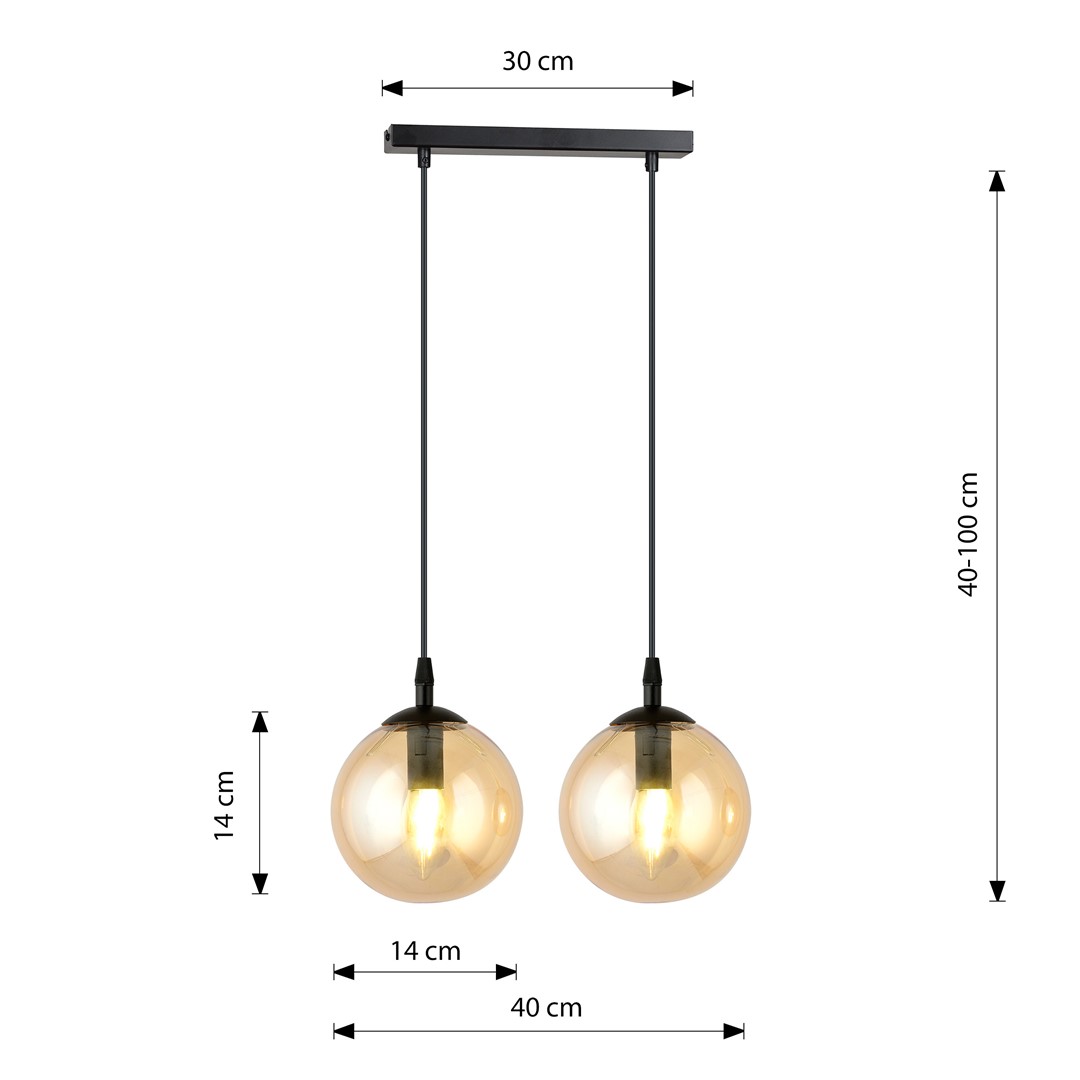 Emibig Visilica COSMO 230V 10W MAX LED E14 Čelik/ Staklo Crna
