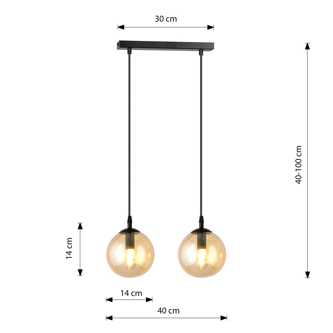 Emibig Visilica COSMO 230V 10W MAX LED E14 Čelik/ Staklo Crna