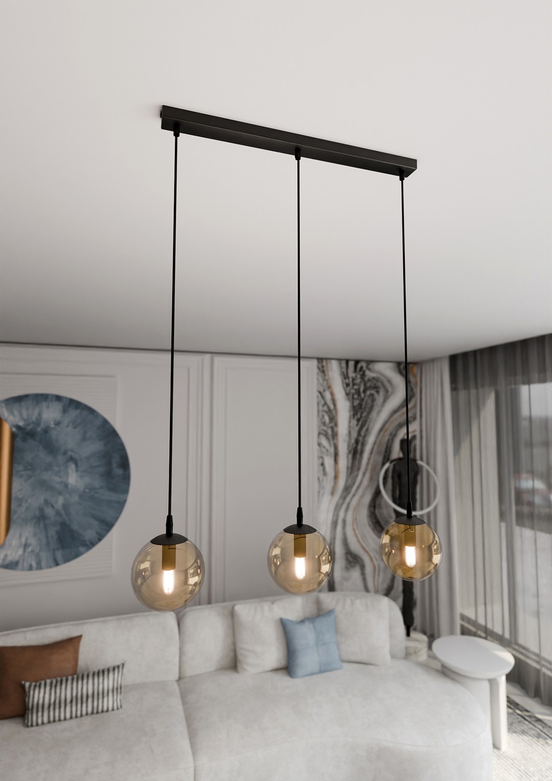 Emibig Visilica COSMO 230V 10W MAX LED E14 Čelik/ Staklo Crna