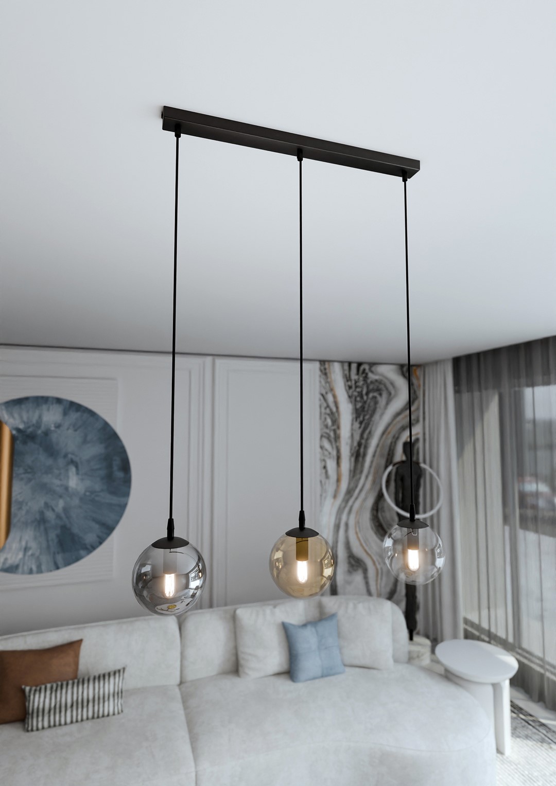 Emibig Visilica COSMO 230V 10W MAX LED E14 Čelik/ Staklo Crna