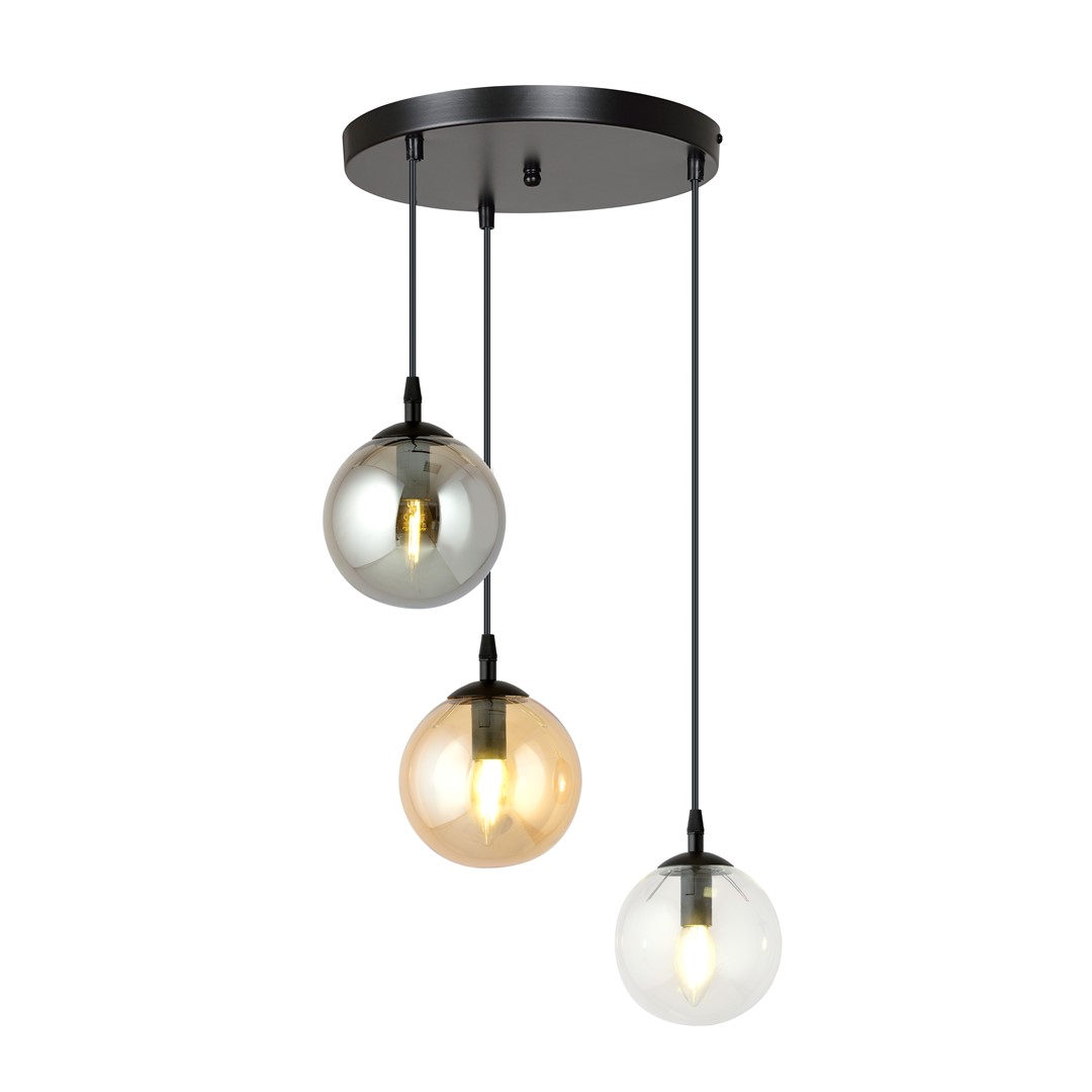 Emibig Visilica COSMO 230V 10W MAX LED E14 Čelik/ Staklo Crna