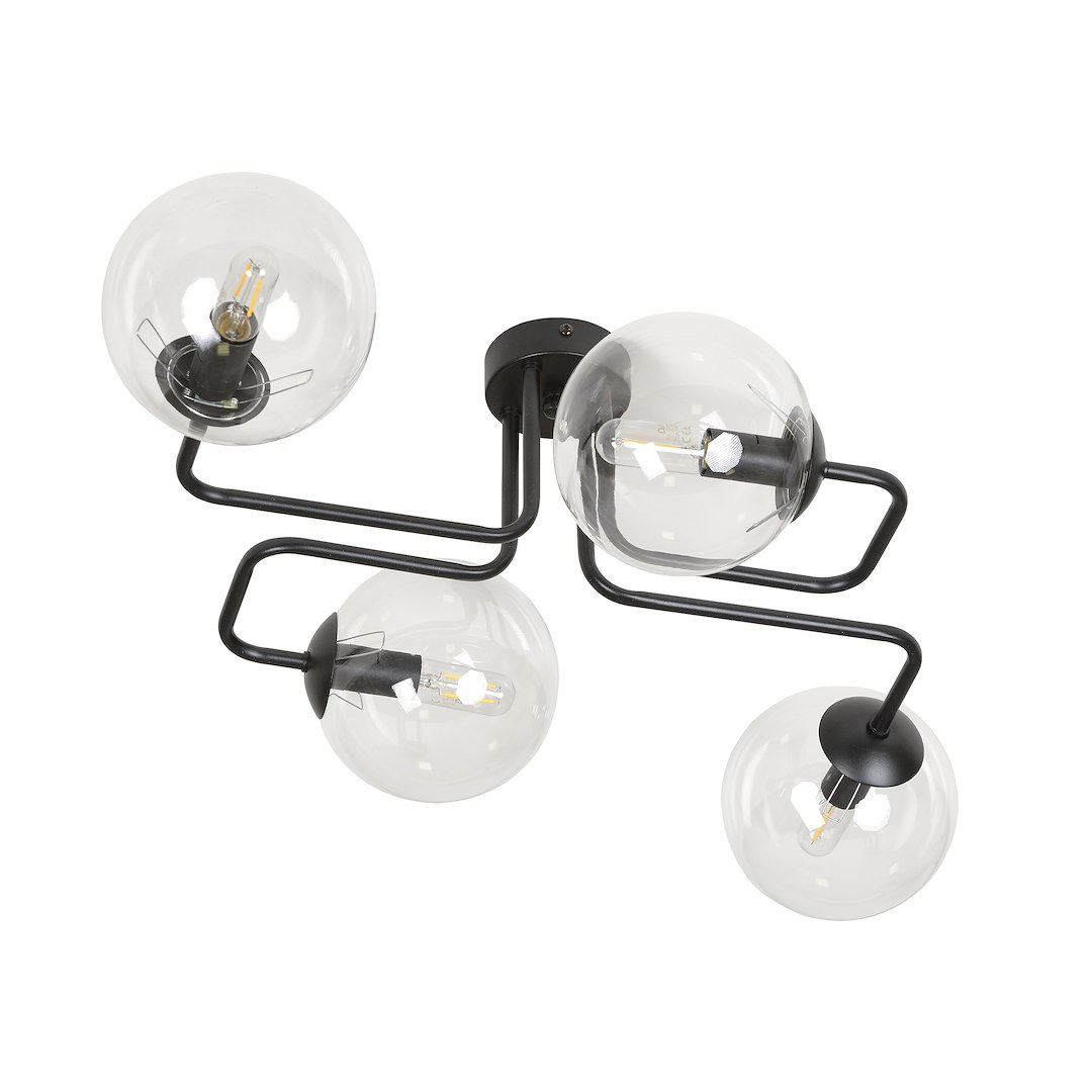 Emibig Stropna svjetiljka BRENDI 230V 10W MAX LED E14 Čelik/ Staklo Crna