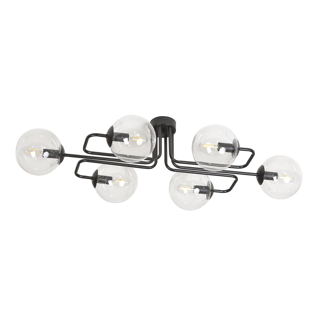Emibig Stropna svjetiljka BRENDI 230V 10W MAX LED E14 Čelik/ Staklo Crna