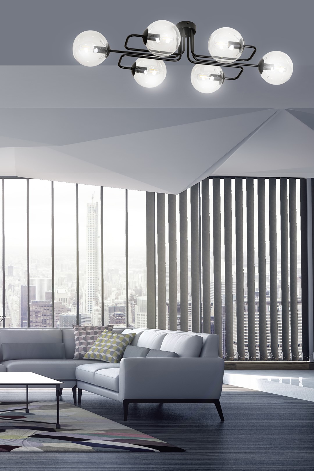 Emibig Stropna svjetiljka BRENDI 230V 10W MAX LED E14 Čelik/ Staklo Crna