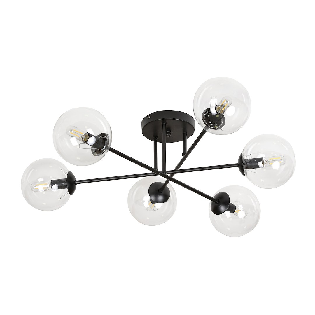 Emibig Stropna svjetiljka BRENDI 230V 10W MAX LED E14 Čelik/ Staklo Crna