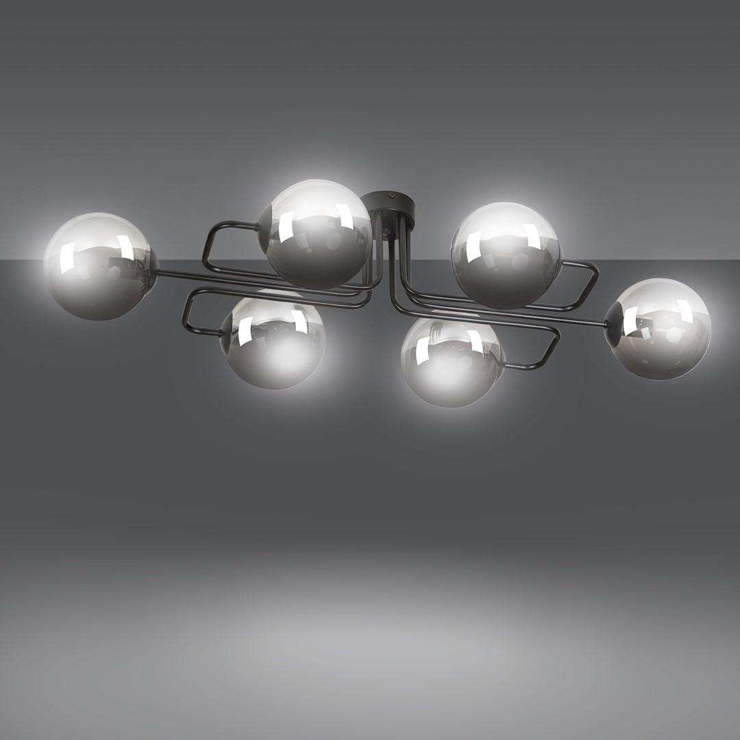 Emibig Stropna svjetiljka BRENDI 230V 10W MAX LED E14 Čelik/ Staklo Crna