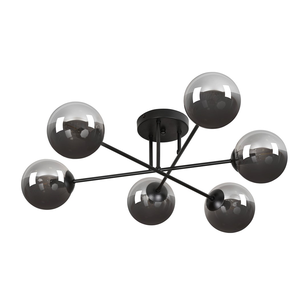 Emibig Stropna svjetiljka BRENDI 230V 10W MAX LED E14 Čelik/ Staklo Crna