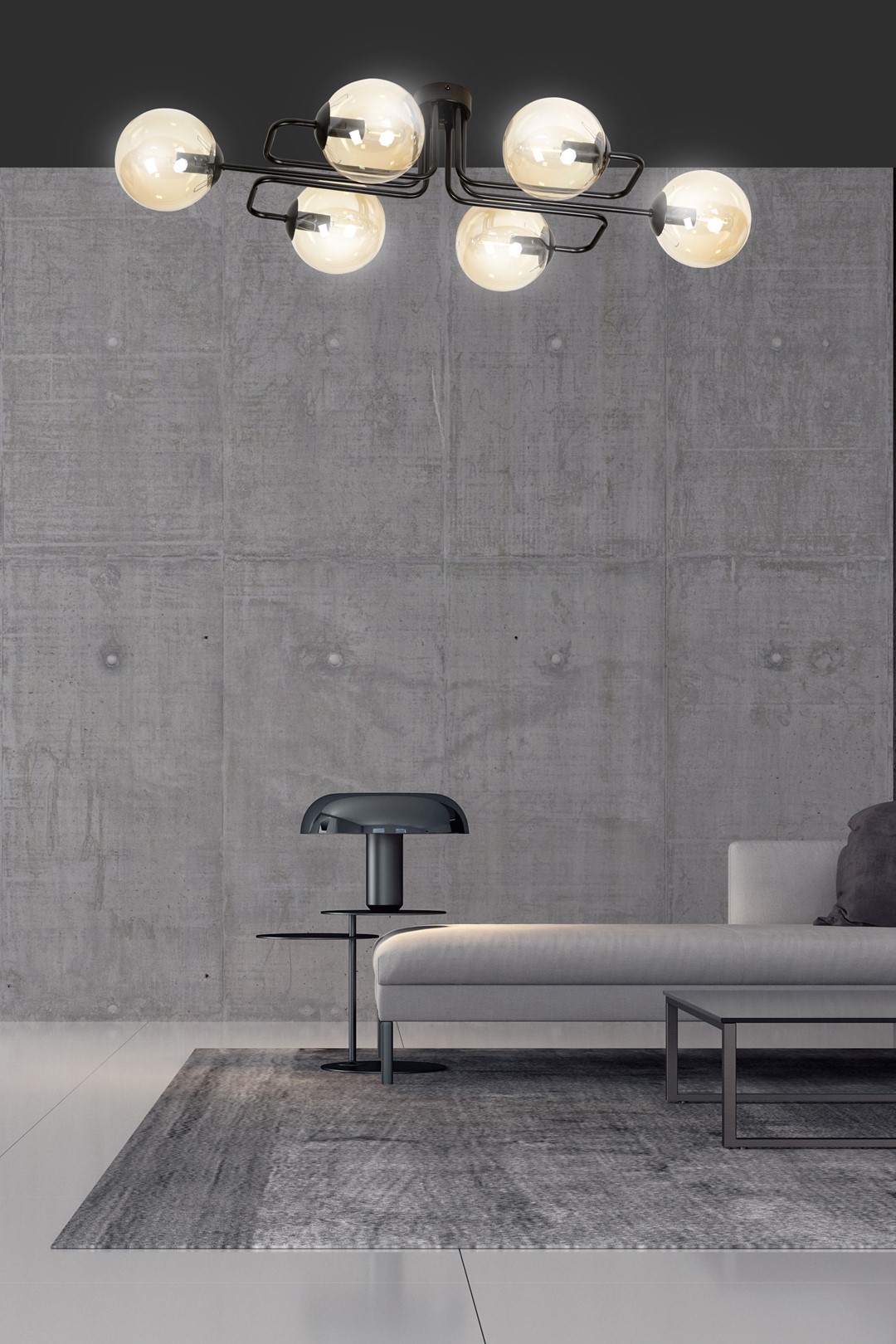 Emibig Stropna svjetiljka BRENDI 230V 10W MAX LED E14 Čelik/ Staklo Crna
