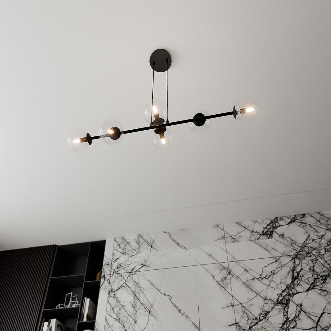 Emibig Visilica ROSSI 230V 10W MAX LED E14 Čelik/ Staklo Crna