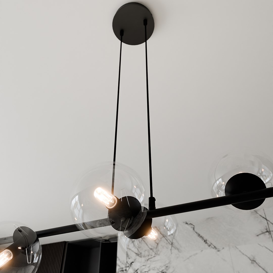 Emibig Visilica ROSSI 230V 10W MAX LED E14 Čelik/ Staklo Crna