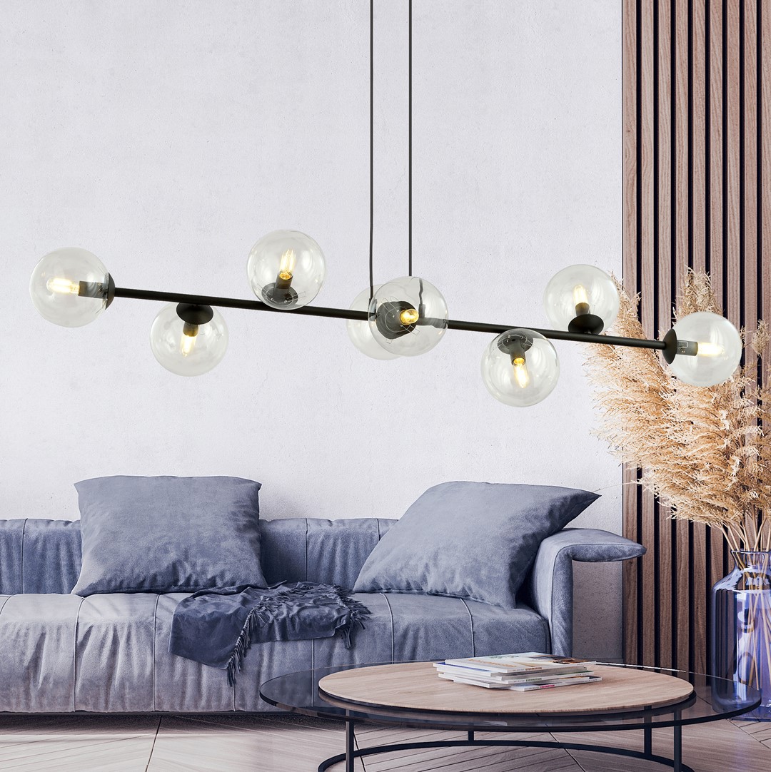 Emibig Visilica ROSSI 230V 10W MAX LED E14 Čelik/ Staklo Crna