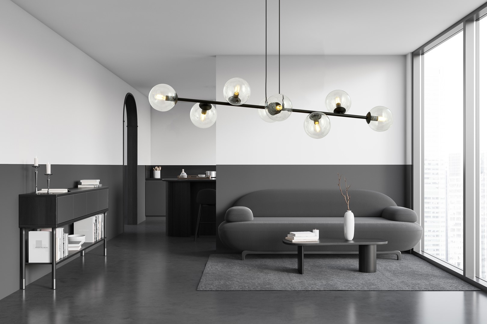 Emibig Visilica ROSSI 230V 10W MAX LED E14 Čelik/ Staklo Crna