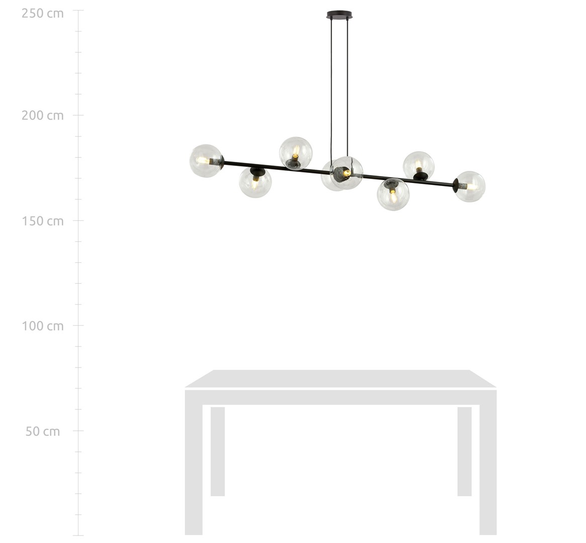 Emibig Visilica ROSSI 230V 10W MAX LED E14 Čelik/ Staklo Crna