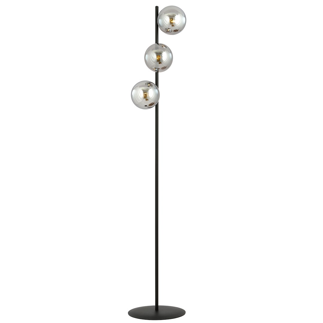 Emibig Podna lampa ROSSI 230V 10W MAX LED E14 Čelik/ Staklo Crna