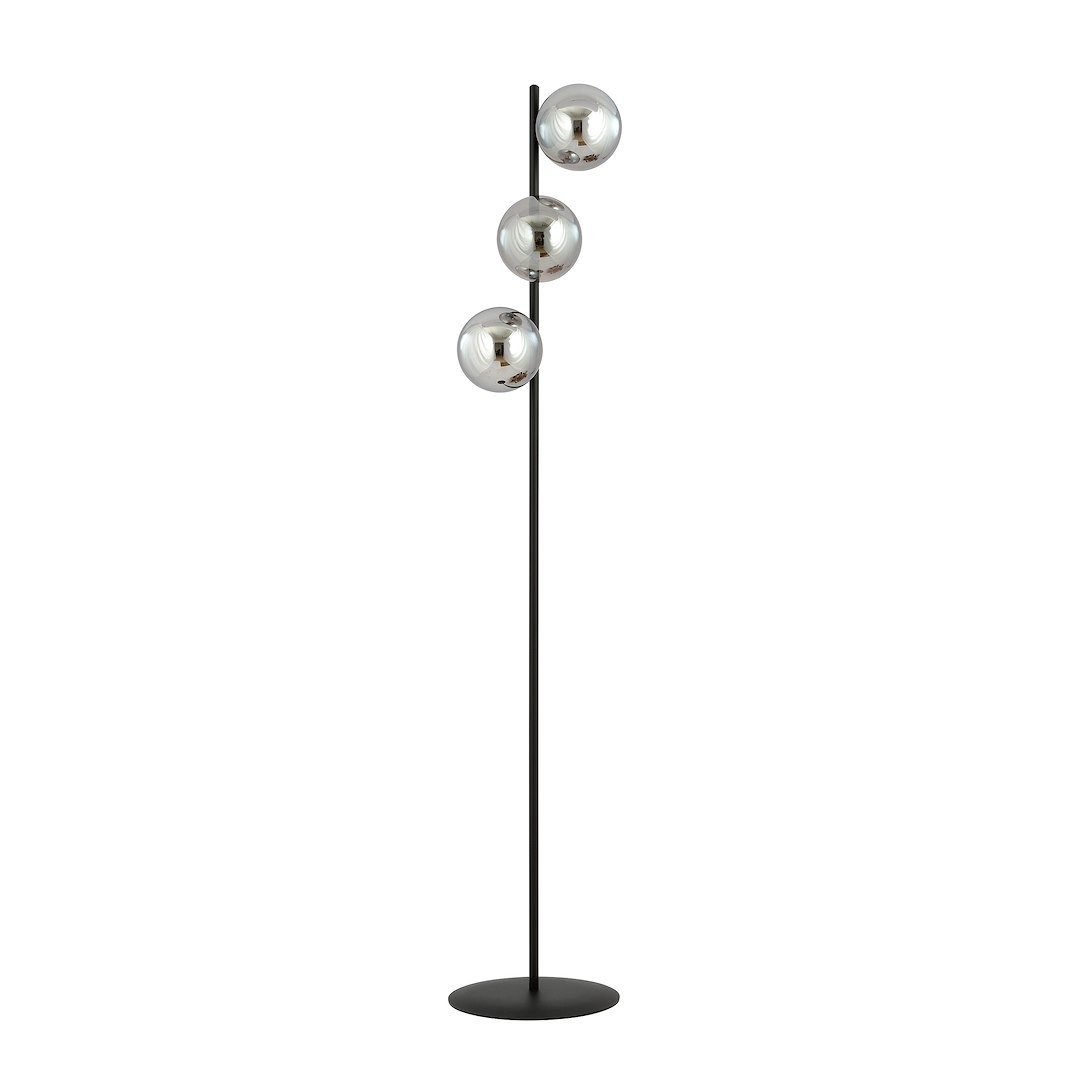 Emibig Podna lampa ROSSI 230V 10W MAX LED E14 Čelik/ Staklo Crna