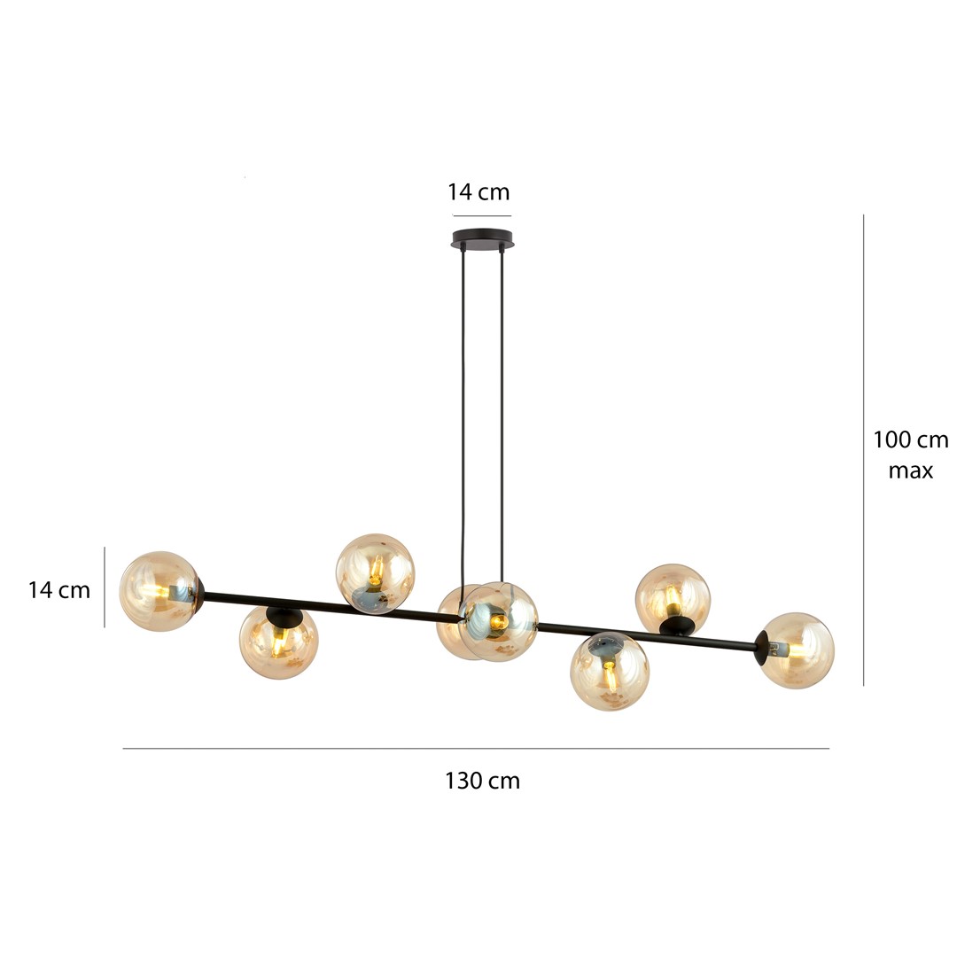 Emibig Visilica ROSSI 230V 10W MAX LED E14 Čelik/ Staklo Crna