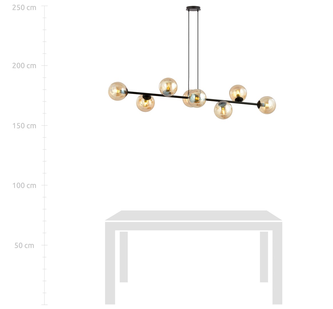 Emibig Visilica ROSSI 230V 10W MAX LED E14 Čelik/ Staklo Crna