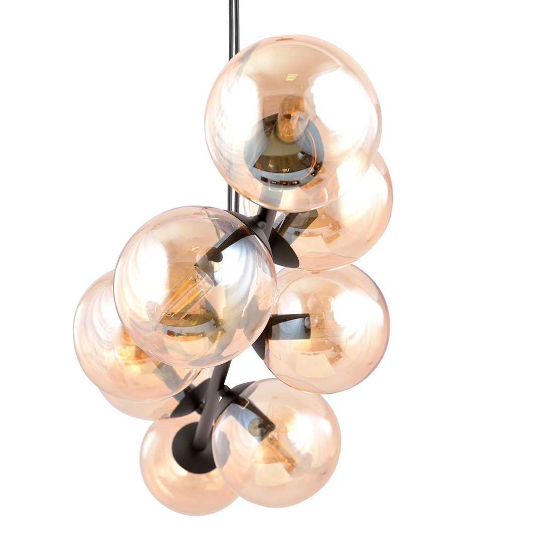Emibig Visilica ROSSI 230V 10W MAX LED E14 Čelik/ Staklo Crna