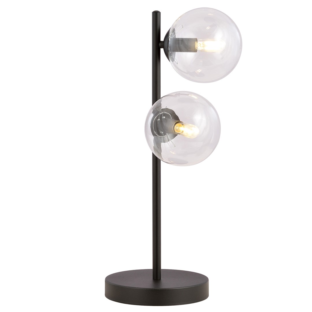 Emibig Stolna lampa ROSSI 230V 10W MAX LED E14 Čelik/ Staklo Crna