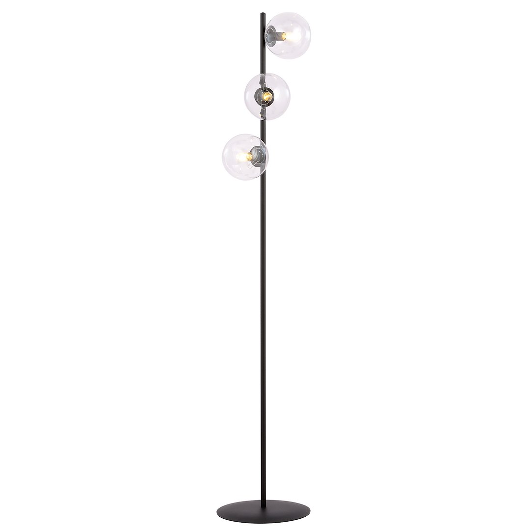Emibig Podna lampa ROSSI 230V 10W MAX LED E14 Čelik/ Staklo Crna
