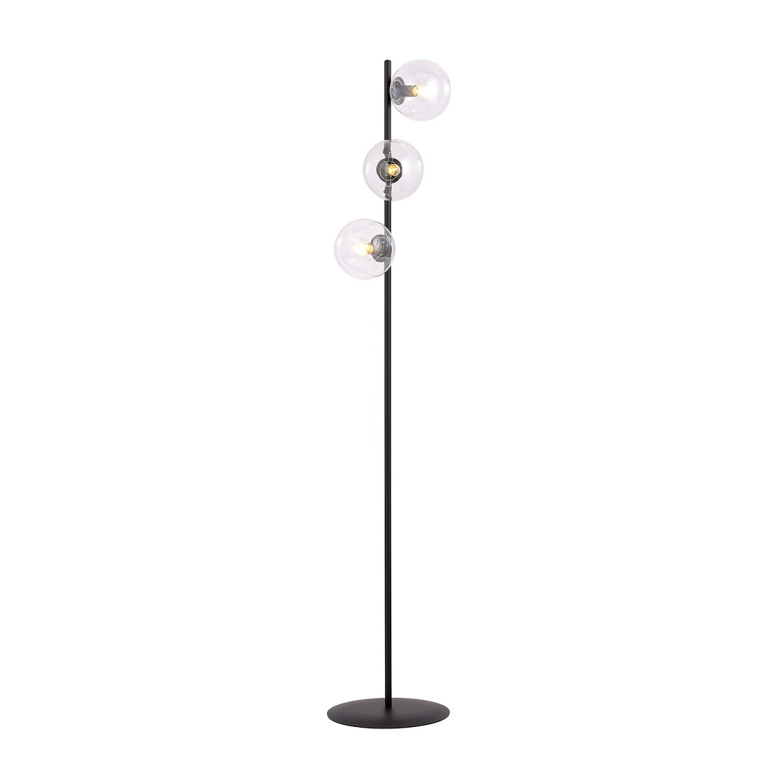 Emibig Podna lampa ROSSI 230V 10W MAX LED E14 Čelik/ Staklo Crna