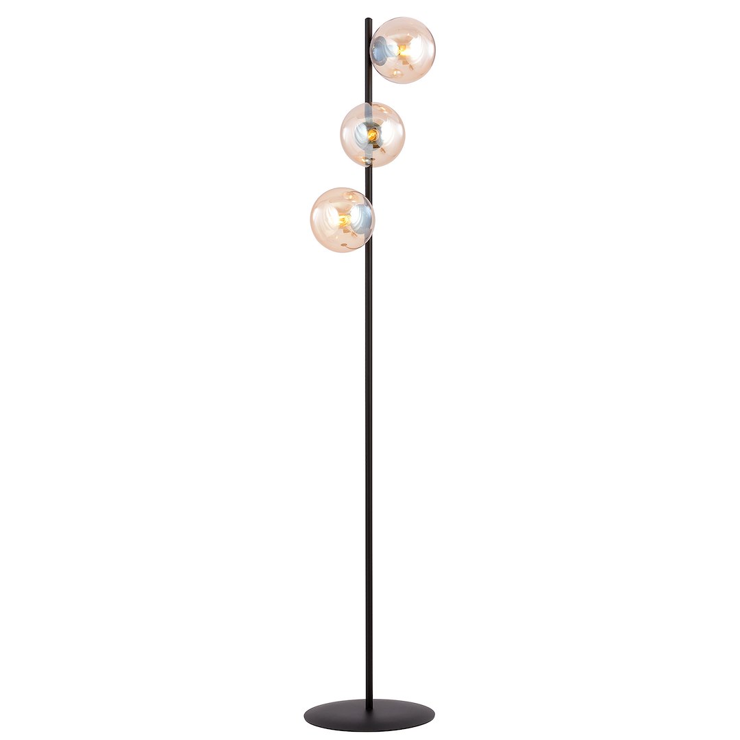Emibig Podna lampa ROSSI 230V 10W MAX LED E14 Čelik/ Staklo Crna