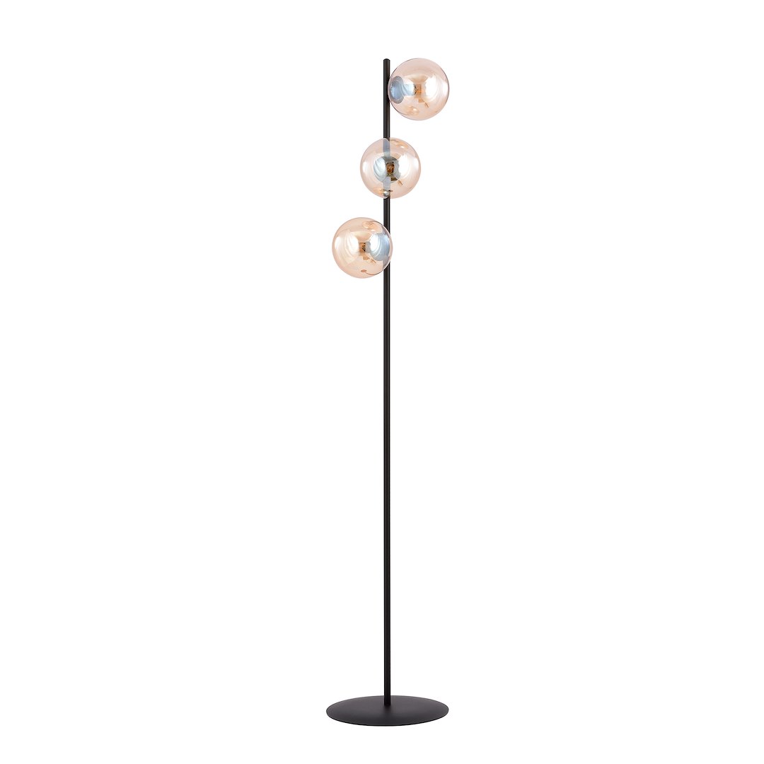 Emibig Podna lampa ROSSI 230V 10W MAX LED E14 Čelik/ Staklo Crna