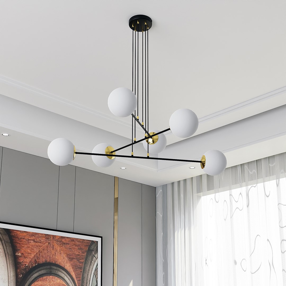 Emibig Visilica OGNIS 230V 10W MAX LED E27 Čelik/ Staklo Crna