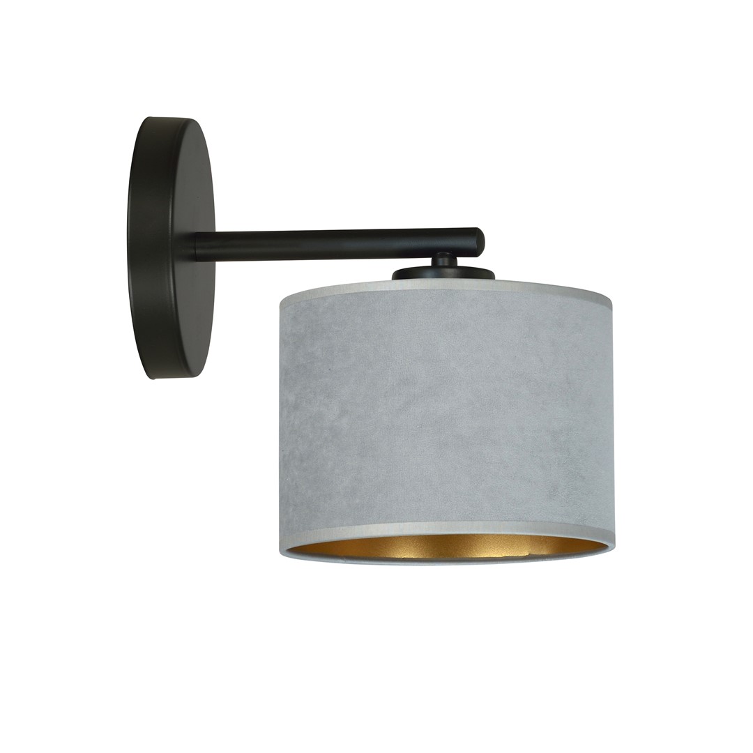 Emibig Zidna lampa HILDE 230V 15W MAX LED E27 Čelik/ Tkanina Crna