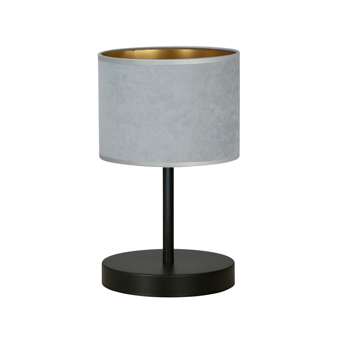 Emibig Stolna lampa HILDE 230V 15W MAX LED E27 Čelik/ Tkanina Crna