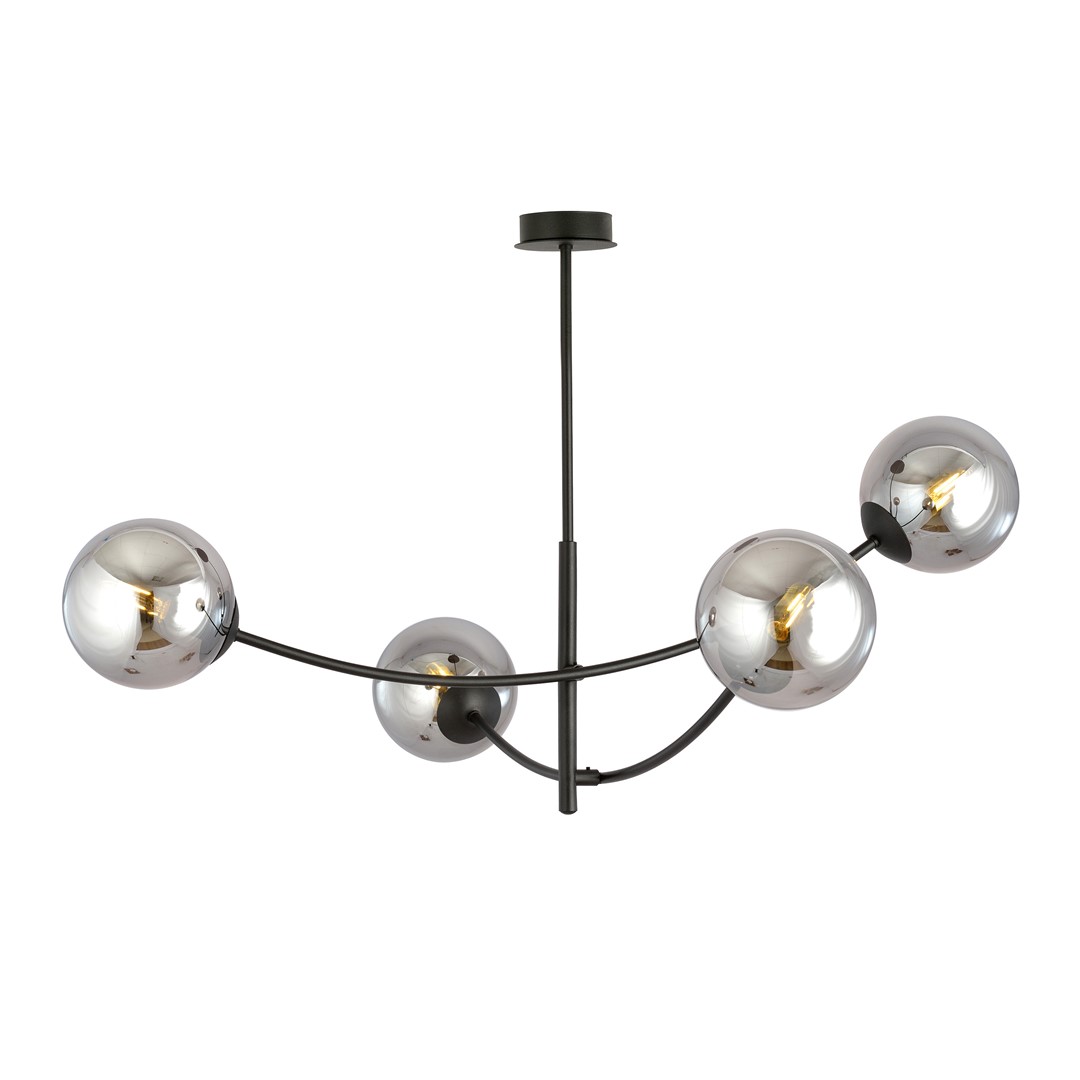 Emibig Stropna svjetiljka HUNTER 230V 10W MAX LED E14 Čelik/ Staklo Crna