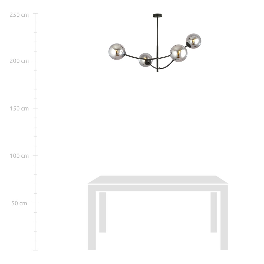 Emibig Stropna svjetiljka HUNTER 230V 10W MAX LED E14 Čelik/ Staklo Crna