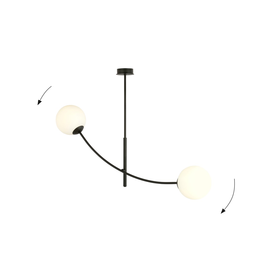 Emibig Stropna svjetiljka HUNTER 230V 10W MAX LED E14 Čelik/ Staklo Crna