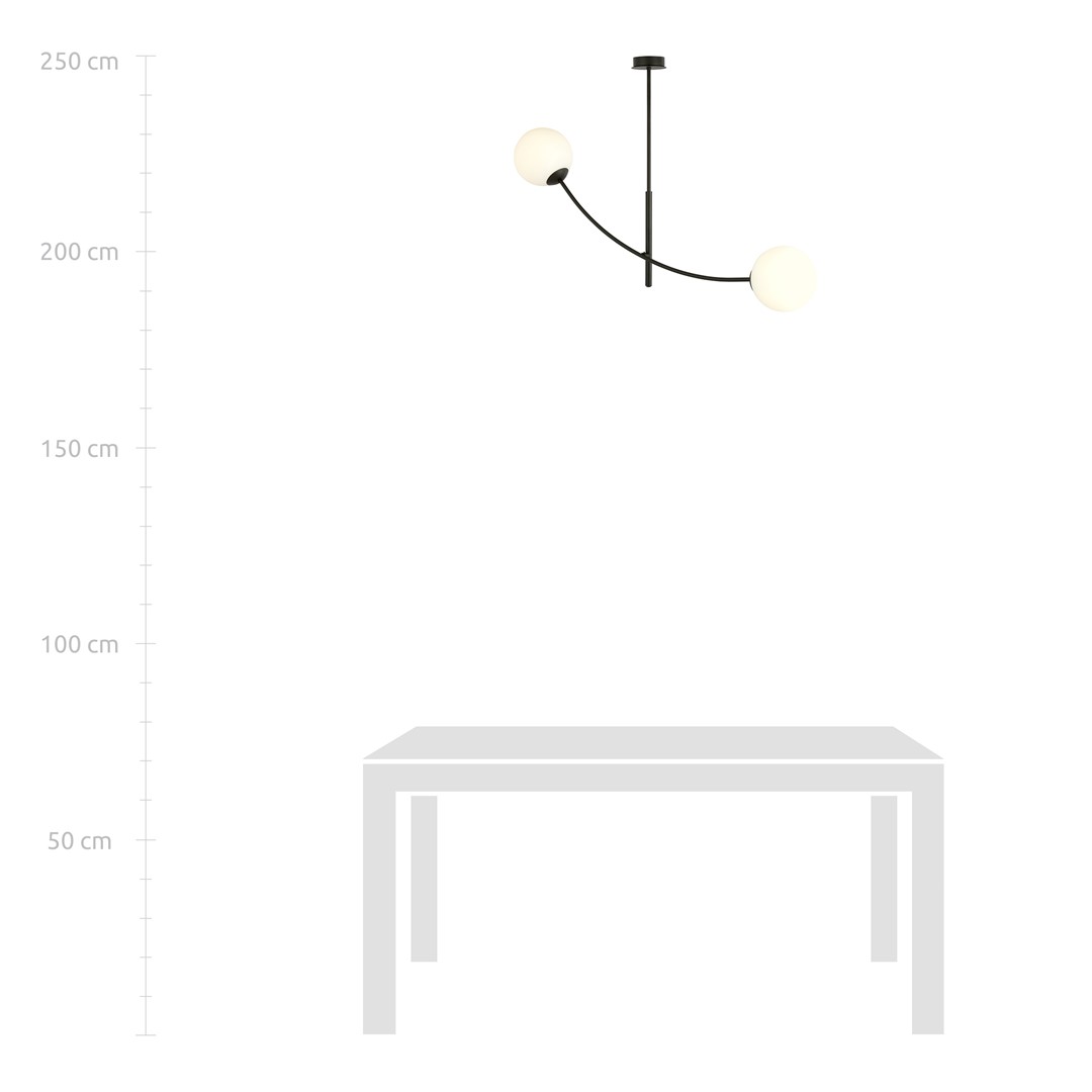 Emibig Stropna svjetiljka HUNTER 230V 10W MAX LED E14 Čelik/ Staklo Crna