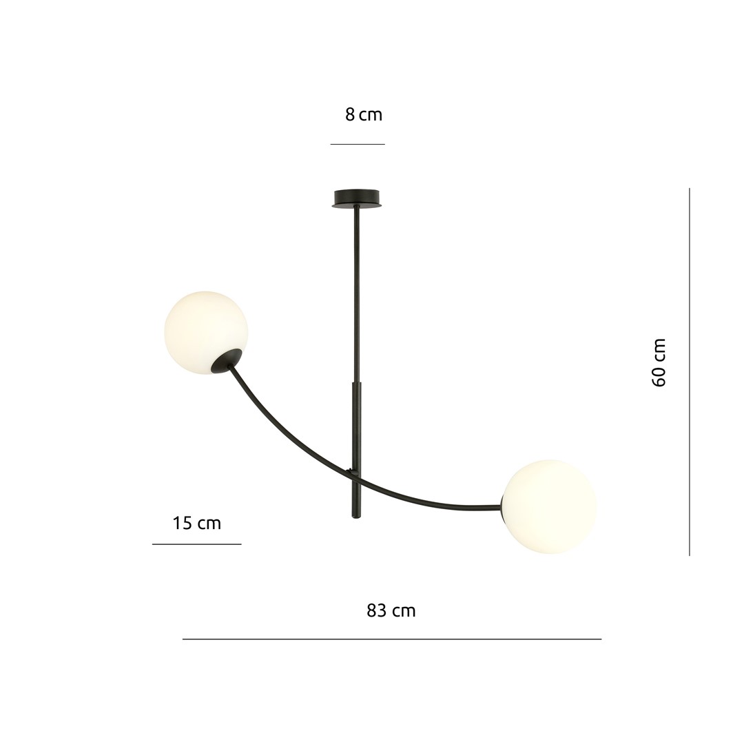Emibig Stropna svjetiljka HUNTER 230V 10W MAX LED E14 Čelik/ Staklo Crna