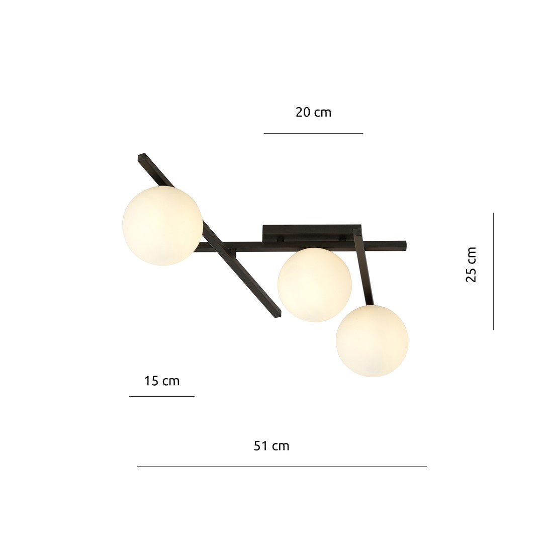 Emibig Stropna svjetiljka SMART 230V 10W MAX LED E14 Čelik/ Staklo Crna