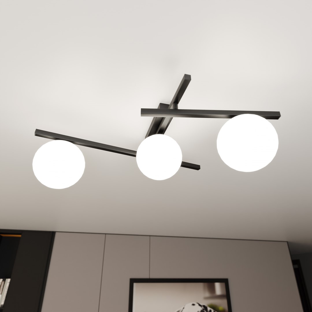 Emibig Stropna svjetiljka SMART 230V 10W MAX LED E14 Čelik/ Staklo Crna