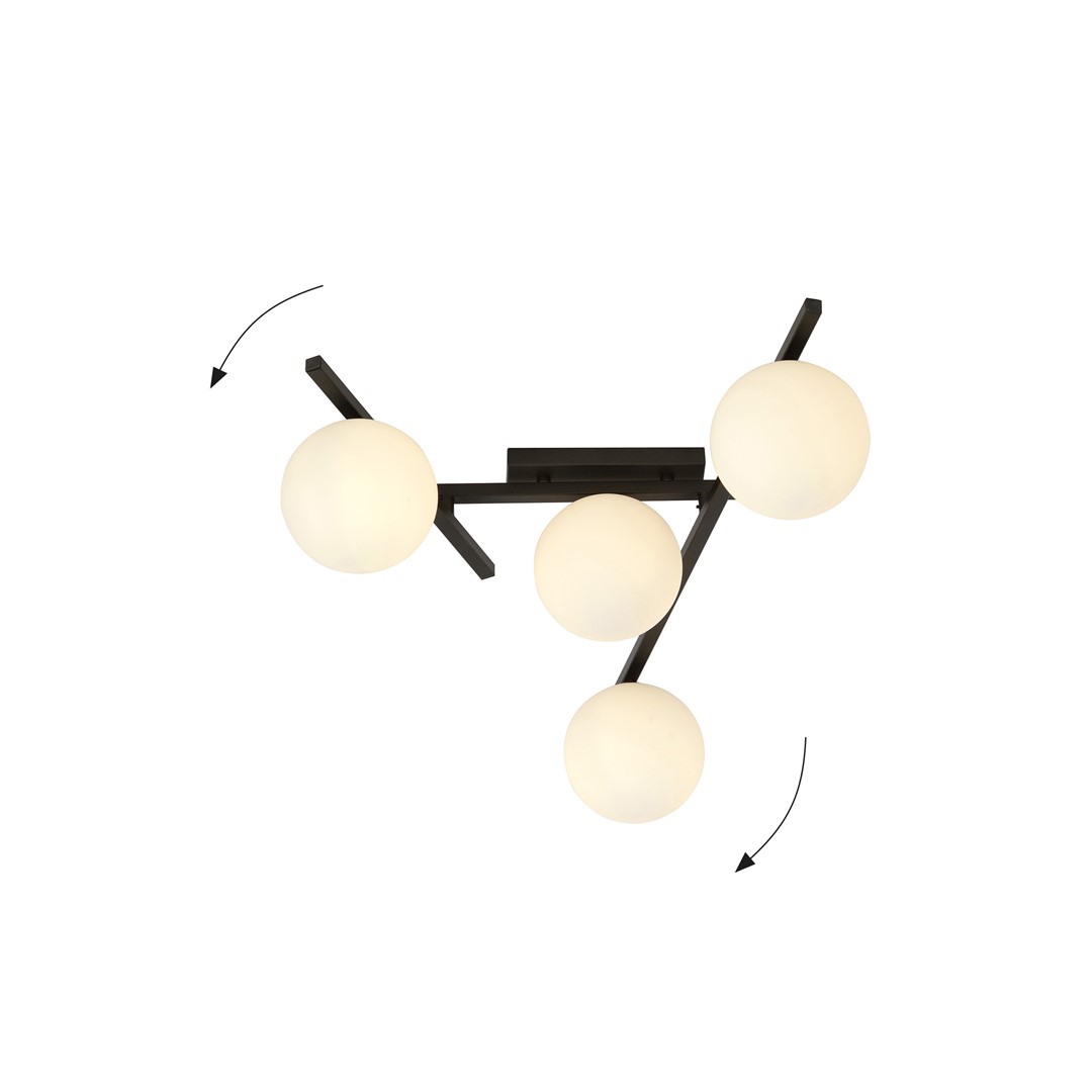 Emibig Stropna svjetiljka SMART 230V 10W MAX LED E14 Čelik/ Staklo Crna