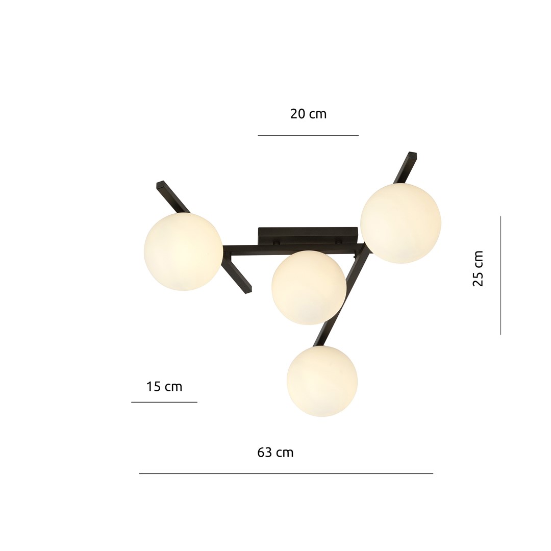 Emibig Stropna svjetiljka SMART 230V 10W MAX LED E14 Čelik/ Staklo Crna